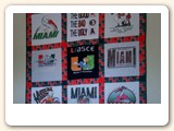 University of Miami t shirt quilt hung with a hang it dang it rod, dang was it easy.
- Lucille